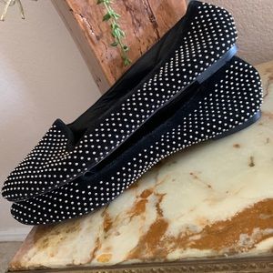 🎉HP🎉 LOEFFLER RANDALL studded loafers, black suede, small silver studs. 8 EUC